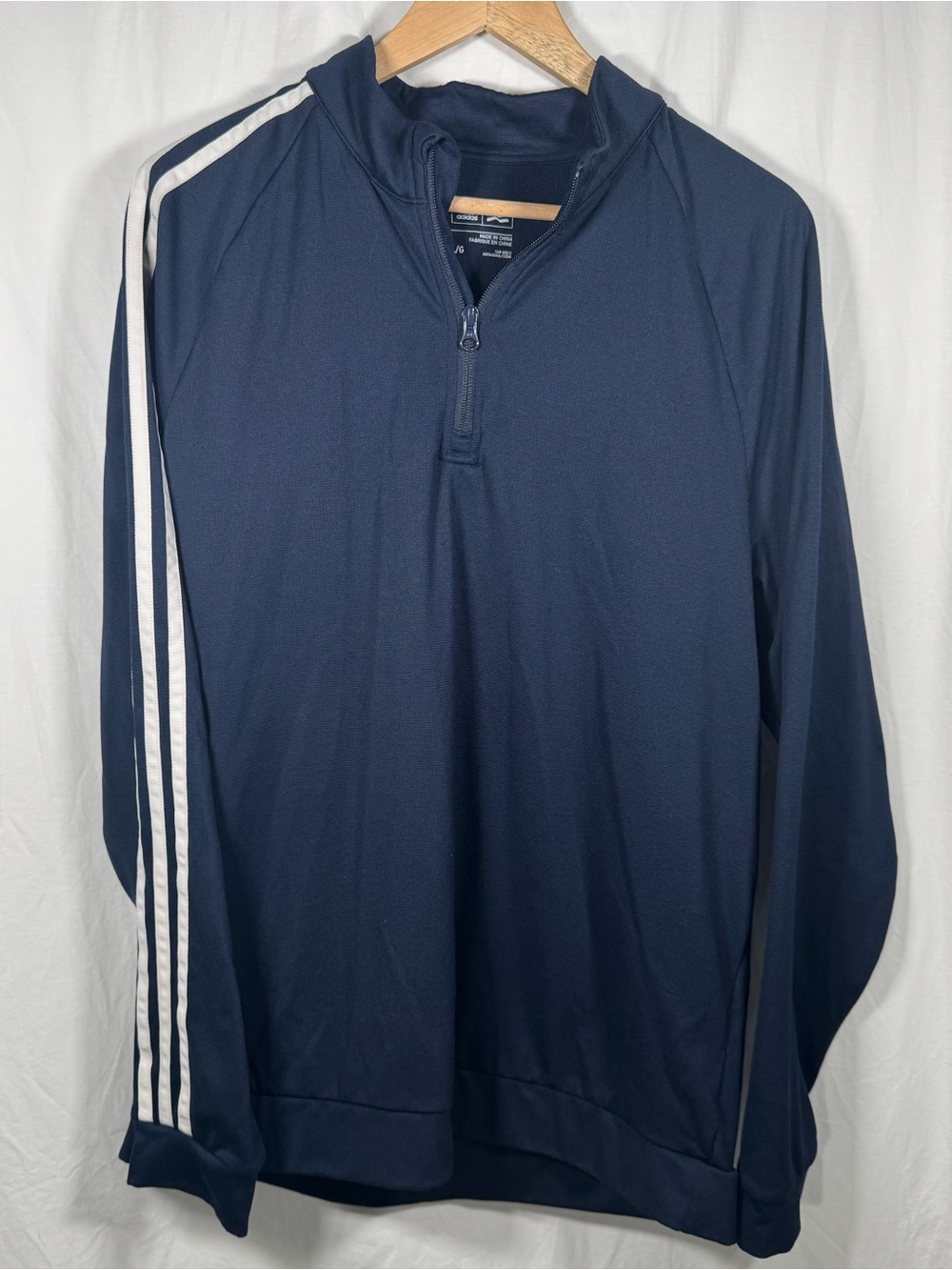 Adidas Men’s Navy Blue Quarter Zip Track Jacket